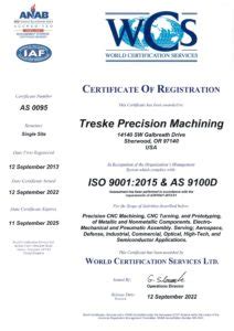 Precision Machining Certificate 